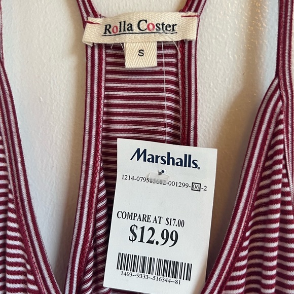 Rolla Coaster Red and White stripped small romper, never worn, New with Tags - Picture 3 of 4